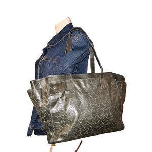 NO.NU. Purse Large RARE Laser Cut Lined 2-strap Shoulder Bag Tote Handbag